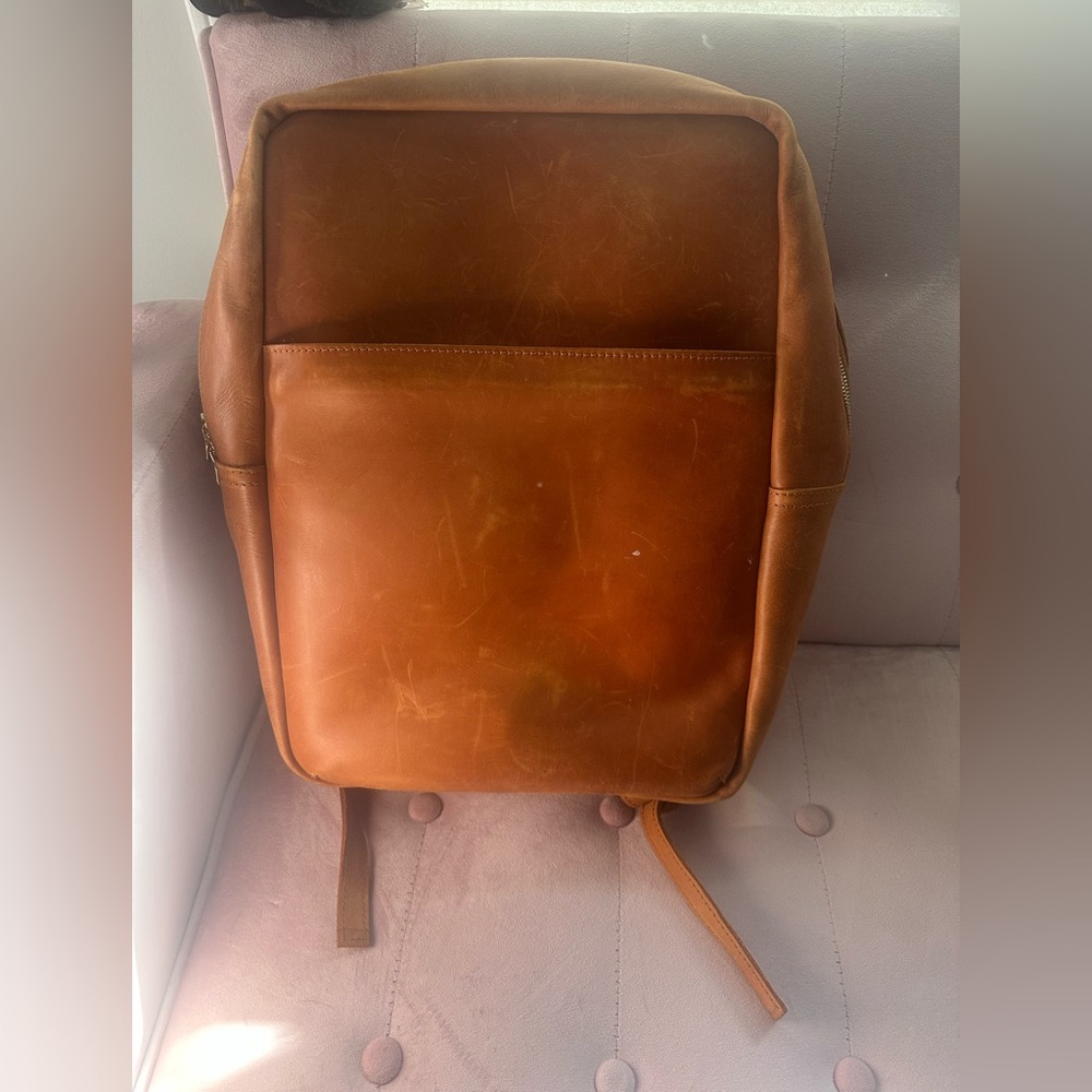Parker Clay Mari Leather Backpack - Rust brown